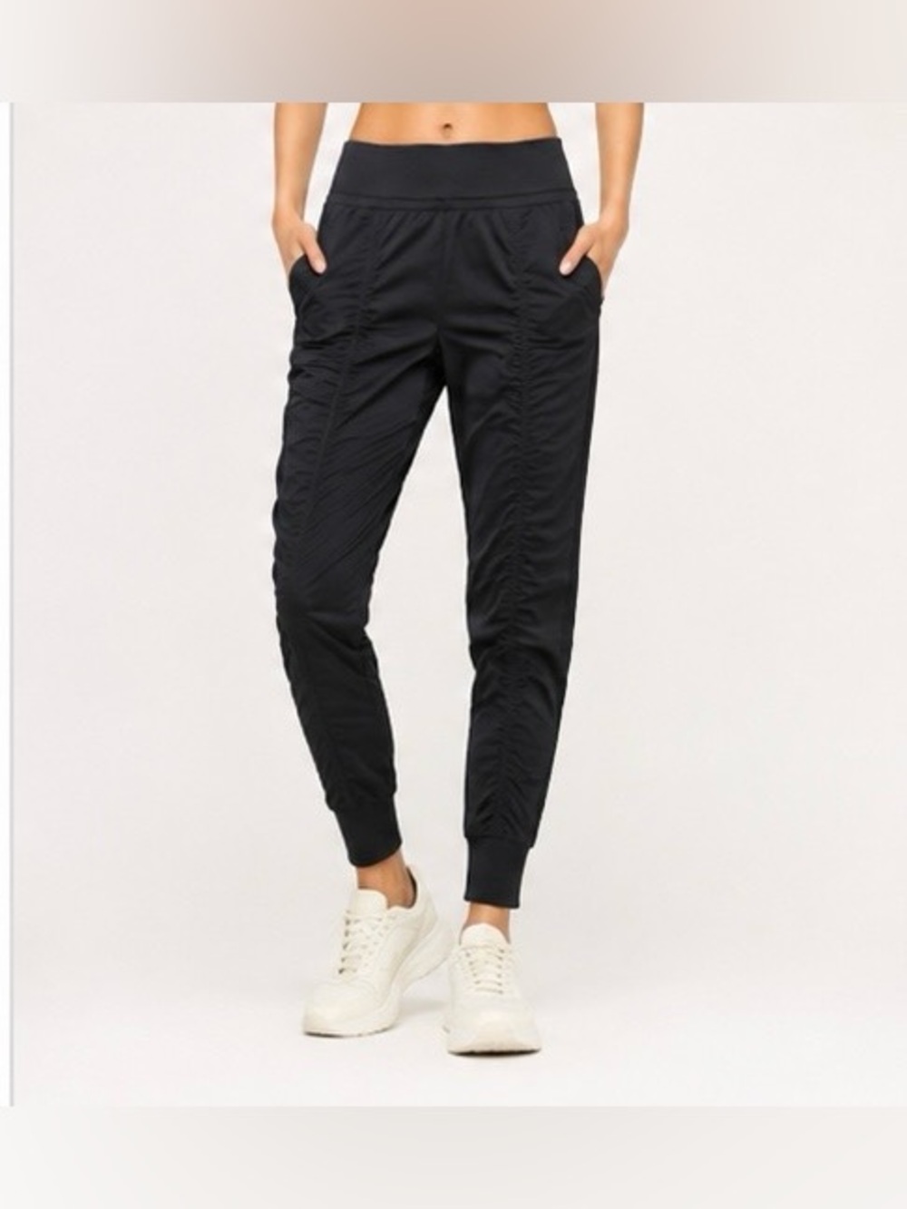 Halara Black Ruched Jogger Pants Size Small